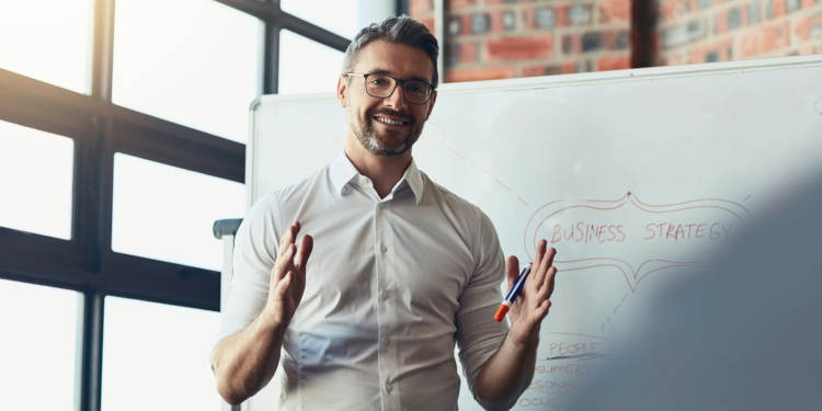 Cropped shot of a mature businessman giving a presentation in the boardroom